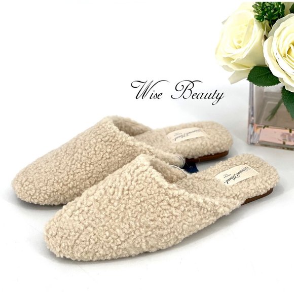 NEW Womens Margot Sherpa Mule Sz 9.5 Slip-On Cream Memory Foam Universal Thread - Picture 2 of 9